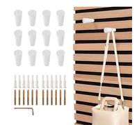 GEEKHOM Lot de 12 crochets pour panneaux acoustiques avec kit d'accessoires de montage - Crochets muraux pour murs acoustiques - Stable, flexible et montage mural - Blanc