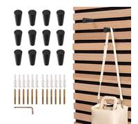 GEEKHOM Lot de 12 crochets pour panneaux acoustiques avec kit d'accessoires de montage - Crochets muraux pour murs acoustiques - Stable, flexible et montage mural - Noir