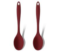 GEEKHOM Lot de 2 grandes cuillères à mélanger en silicone résistantes à la chaleur - Ustensiles de cuisine de service - Cuillères de service - Cuillère à mélanger antiadhésive pour la cuisine et la