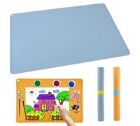 GEEKHOM Lot de 2 sous-mains de peinture pour enfants - 60 x 40 cm - A2 - Grand tapis de bricolage en silicone pour la peinture, la résine, le sable - Antiadhésif et lavable - Avec bords surélevés