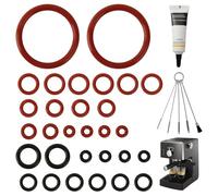GEEKHOM Lot de 30 joints toriques - Kit d'entretien - Compatible avec Philips Saeco (HD SM RI EP SUP) Gaggia Spidem - Avec 10 g de graisse silicone + 5 brosses de nettoyage