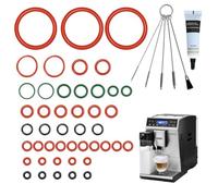 GEEKHOM Lot de 45 joints toriques pour Delonghi ESAM/ECAM/ETAM | 11 variantes + 10 g de graisse silicone + 5 brosses de nettoyage | Pièces de rechange pour unité d'infusion Thermoblock