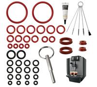 GEEKHOM Lot de 47 joints toriques avec clé à tête ovale - Compatible avec Jura Krups AEG - Kit d'entretien de joint avec 10 g de graisse silicone + 5 brosses de nettoyage - Pièces de rechange pour
