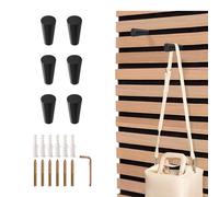 GEEKHOM Lot de 6 crochets pour panneaux acoustiques - Avec accessoires de montage - Crochets muraux pour murs acoustiques - Stable et flexible - Montage mural - Noir