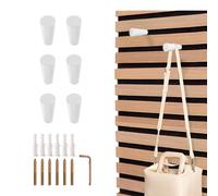GEEKHOM Lot de 6 crochets pour panneaux acoustiques - Avec accessoires de montage - Crochets muraux pour murs acoustiques - Stable et flexible - Montage mural - Blanc