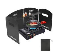 GEEKHOM Pare-brise extérieur pour réchaud de camping 4 panneaux en acier pliable avec sac de rangement - pour réchaud à gaz/butane camping-car, randonneur, pique-nique en randonnée et randonnée