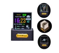 GeekMagic Mini Cube d'Affichage Hologramme 3D, Affichage Photo Cristal Holographique 3D WiFi, Station Météo Intelligente et Horloge Numérique avec Animations GIF, Cadre Photo Électronique, Cadeau