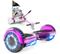 GeekMe Hoverboards avec Hoverkart, Gyropode 6.5 Pouces, Hoverboard avec Haut-Parleur Bluetooth, lumières LED, Cadeau pour Enfant, Adolescent et Adulte