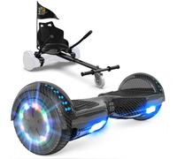 GeekMe Hoverboards avec Hoverkart, Gyropode 6.5 Pouces, Hoverboard avec Haut-Parleur Bluetooth, lumières LED, Cadeau pour Enfant, Adolescent et Adulte