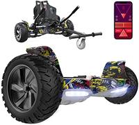 GeekMe Hoverboards avec Hoverkart, Hoverboards de 8,5 pouces avec kart, Hoverboards tout terrain avec APP, moteur puissant, haut-parleur Bluetooth