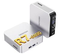 GEEKOM A6 Mini PC avec AMD Ryzen 7 6800 (jusqu'à 4,7 GHz), Radeon 680M, 16 Go DDR5 512 Go SSD, USB4, 4K Quad Display, Wi-FI 6E, Windows 11 Pro, Mini Ordinateur Compact Métallique Boîtier en Aluminium