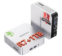 GEEKOM A6 Mini PC avec AMD Ryzen 7 6800H, AMD Radeon 680M, 1TB SSD (Extensible Double Slot) USB4, 16Go DDR5 RAM, Lecteur SD, Windows 11 Pro, Silencieux Mini Ordinateur Métallique Boîtier en Aluminium