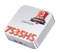 GEEKOM A7 Mini PC avec AMD Ryzen 5 7535U(Mieux Que 7730U), Radeon 660M, 16 Go DDR5 1To SSD (Évolutif, Non-LPDDR), Lecteur SD, Mini Ordinateur de Bureau Windows 11 Pro, 4 écrans 8K, HDMI, DP, Type-C