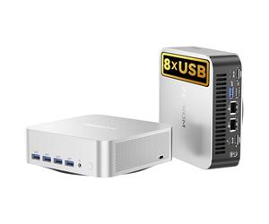 GEEKOM AI A8 Max Mini PC avec AMD Ryzen 9 8945HS, 32 Go DDR5 + 1 to SSD, Double LAN 2,5, Windows 11 Pro | 8 Ports USB | Quad Display 8K, Aluminium aéronautique, Mini Ordinateur pour Gaming, Création
