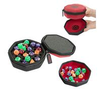 GEEKON Étui à dés de Protection avec Rembourrage en Mousse et Plateau à dés en Feutre pour Jeux de société et RPG - Peut contenir Plus de 30 dés, Rouge, 18 cm, Organiseur d'emballage