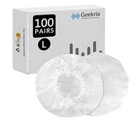 Geekria 100 Paires Couvre-Oreilles Jetables pour Casque Supra-Auriculaire Grand (L/Blanc), Embouts d’Oreille Hygiéniques Étirement, Protection Coussinets d’Oreille