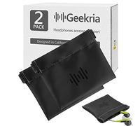 Geekria 2 Pack Pochette pour écouteurs de Sport, Étui de Protection pour écouteurs Intra-Auriculaires, Sac de Voyage Compatible Beats Powerbeats 3, Apple EarPods, Jabra Sport Pulse (Noir)