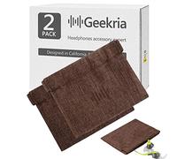 Geekria 2 Pack Protection pour écouteurs Sport, étui de Voyage pour écouteurs Intra-Auriculaires, Compatible Apple EarPods, JayBird X3, Jabra Wave, Ausdom S10 (Marron)