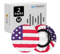 Geekria 2 Paires de Coussinets d’Oreille en Tissu Extensible pour Casque - Certifiés sécurité Produit - Lavables et Extensibles, Protection des Oreillettes pour Casques Supra-Auriculaires (Motif