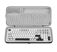 GEEKRIA 90 % à 96 % Coque rigide pour clavier, compatible avec RK Royal KLUDGE RK96, EPOMAKER x Aula F99, Corsair Vanguard 96, 100 touches EVA Sac de transport avec repose-poignet (gris foncé)
