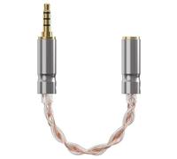 GEEKRIA Apollo Câble adaptateur 4N OCC et câble de conversion audio 4 conducteurs Argenté 3,5 mm vers femelle 2,5 mm