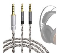 GEEKRIA Apollo Câble audio en cuivre plaqué argent compatible avec Meze Audio 99 Classics Series, 109 PRO, LIRIC 2, LIRIC, 4,4 mm vers double 3,5 mm, cordon de rechange (1,5 m/argent)