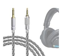 Geekria Apollo Câble audio plaqué argent 4,4 mm vers 3,5 mm compatible avec casque Sony MDR-MV1 MDR-M1 MDR-M1ST avec bouton fileté de verrouillage (1,5 m)