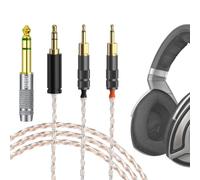 Geekria Apollo Câble d’amélioration HiFi tressé en cuivre plaqué argent pour casques Sennheiser HD700, câble de remplacement audiophile avec adaptateur 3,5 mm vers 6,35 mm, 1,3 m (4,3 ft)