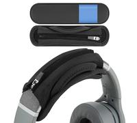 Geekria Bandeau court de rechange moyen avec crochet et boucle + coussinet en gel de refroidissement, compatible avec Skullcandy, Bose, JBL, Sony, installation facile à faire soi-même (noir)