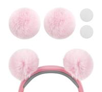 Geekria Bandeau rond moelleux pour casque d'écoute, breloque adhésive Kawaii mignonne, compatible avec Sony, Skullcandy, Beats, Turtle Beach, Philips, Microsoft et la plupart des écouteurs (rose)
