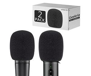 Geekria Bonnette Anti-Pop for Creators Compatible avec Les Microphones Shure SM57-LCE et PGA81-LC, Protection Anti-Vent pour Micro, Filtre en mousseéponge (Noir, Lot de 2)