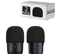 Geekria Bonnettes en Mousse pour créateurs, Compatible avec Razer Seiren Mini, Seiren V3 Mini, bonnette en Mousse pour Micro, Remplacement, Filtre Anti-Pop (Noir/Pack de 2)