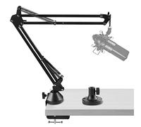 Geekria Bras de microphone pour Creators compatible avec MXL 770, 990, 991, bras de micro avec adaptateur de montage de bride de table, support de suspension, bras de micro ciseaux, support de bureau