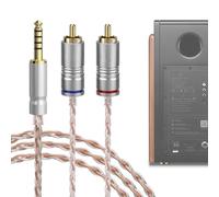 GEEKRIA Câble audio Apollo 4,4 mm équilibré vers double RCA, câble de mise à niveau en cuivre OCC plaqué argent, interconnexion stéréo HiFi pour DAC/AMP, amplificateur casque et haut-parleur
