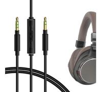GEEKRIA Câble audio avec micro compatible avec ATH-M50xBT2 ATH-SR5, câble de casque Pioneer SE-MS7BT, cordon stéréo de remplacement 1/8" (3,5 mm) vers 3,5 mm avec microphone en ligne (4 pieds/1,2 m)