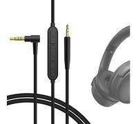 GEEKRIA Câble audio avec micro compatible avec Bose QuietComfort Ultra II/45/SE/SC/35II/35/700, 3,5 mm vers 2,5 mm, câble stéréo de remplacement (4 ft/1,2 m)