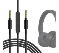 Geekria Câble audio avec micro compatible avec casque Beats Solo 4, Solo 3, Studio 3, 3,5 mm vers 3,5 mm, cordon stéréo de rechange avec microphone intégré et contrôle du volume (1,7 m)