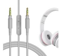 GEEKRIA Câble audio avec micro compatible avec casque Beats Studio Pro, Studio 3 de 3,5 mm à 3,5 mm, cordon stéréo de rechange avec microphone intégré et contrôle du volume (1,7 m)