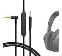 GEEKRIA Câble audio avec micro, compatible avec Sennheiser Momentum 4, PXC 550, PXC 550 II, écouteurs ACCENTUM Plus, câble stéréo de remplacement 2,5 mm à 3,5 mm (4 ft/1,2 m) avec micro en ligne