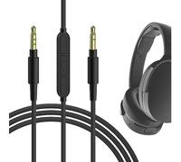 GEEKRIA Câble audio avec micro compatible avec Skullcandy Hesh Evo/Hesh 3 / Crusher Evo, câble stéréo AUX de rechange 3,5 mm avec micro intégré et contrôle du volume (4 ft/1,2 m)