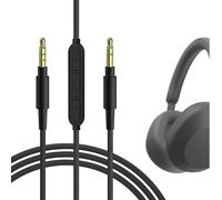 GEEKRIA Câble audio avec micro compatible avec Sony WH-1000XM6/1000XM5/1000XM4, XB910N/XB900N, casque MDR-1R, câble stéréo de remplacement 3,5 mm (avec micro en ligne) (4 ft/1,2 m)
