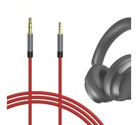GEEKRIA Câble audio compatible avec Bose QuietComfort Ultra, QuietComfort SE, QC 45, QC 35 II, QC 35, QC 25 (1/8" 3,5 mm) vers 2,5 mm, câble stéréo de remplacement (rouge 5,6 ft / 1,7 m)