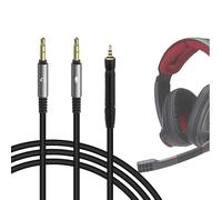 GEEKRIA Câble audio compatible avec les casques Sennheiser Game One, Game Zero, PC 373D, GSP 500, GSP 600, adaptateur Y double 3,5 mm vers câble stéréo de remplacement 2,5 mm (5,6 pi/1,7 m)