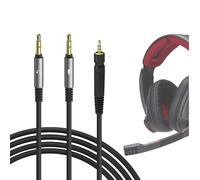 Geekria Câble Audio Compatible Avec Sennheiser Game One, Zero, PC 373D, GSP 350, 500, 600 - Double Adaptateur Répartiteur en Y 3,5 mm Vers Cordon Stéréo 2,5 mm (1,7 m)
