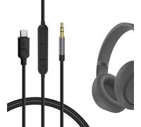 Geekria Câble audio numérique USB-C avec micro compatible avec Beats Studio Pro Skullcandy Hesh ANC, cordon audio auxiliaire de type C avec microphone en ligne et contrôle du volume (1,2 m)
