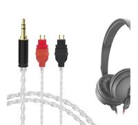 GEEKRIA Câble audio plaqué argent Apollo compatible avec Sennheiser HD25, HD25-C, écouteurs HD 25, câble de remplacement 3,5 mm, Hi-Res, câble de mise à niveau casque HiFi (5ft/1,5m)