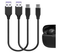 GEEKRIA Câble court de charge USB pour écouteurs, compatible avec JBL Endurance Race 2, Vibe Buds 2/Beam 2/Flex 2, câble d’alimentation de remplacement USB vers USB-C (1ft/30cm, pack de 2)