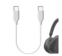 Geekria Câble de charge USB-C vers USB-C compatible avec Sony WH-1000XM6/WH-1000XM5, AirPods Max 2 et Bose QuietComfort Ultra, câble court de remplacement (blanc, 30 cm)