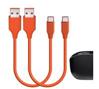 GEEKRIA Câble de charge USB court, compatible avec JBL Tune 215TWS/770NC/Buds 2, Quantum 350, Vibe Beam/Beam 2, USB vers USB-C (1 ft / 30 cm, lot de 2)
