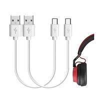 Geekria câble de charge USB court pour écouteurs et casques, compatible avec Jabra Move Style, Elite 65t/Sport, câble d’alimentation Micro-USB de remplacement (30 cm, lot de 2)